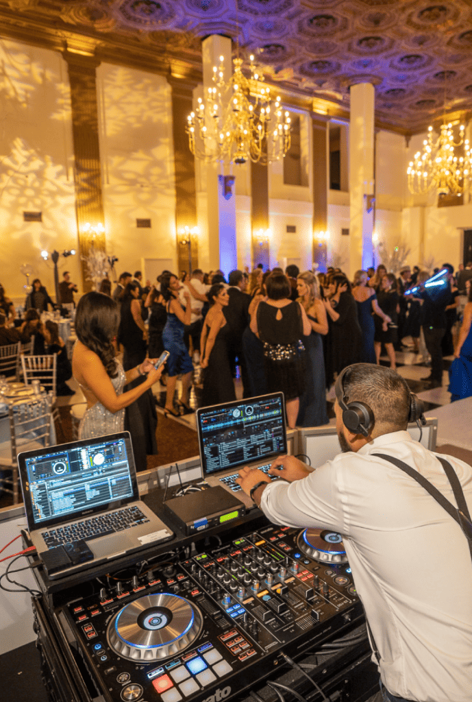 DJ performing at elegant ballroom party